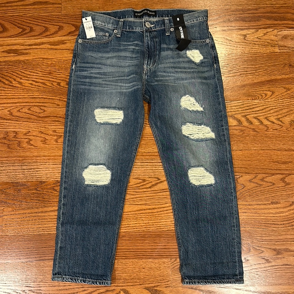 Express Boyfriend Cropped Jeans Women’s Size 8
